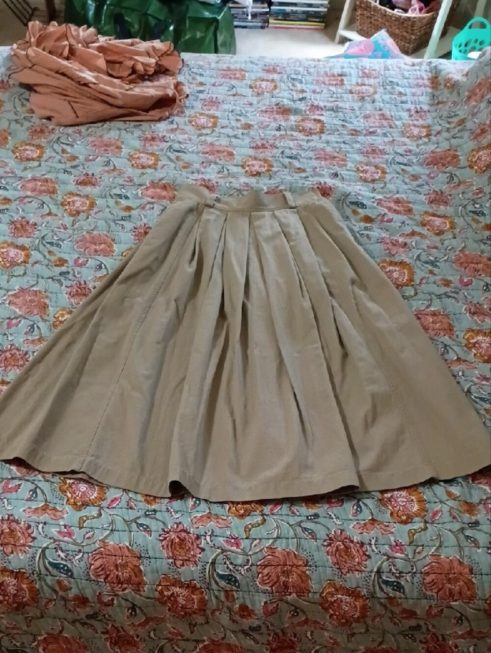 Vintage Barry Bricken Sport Heavy Twill High-Waist Khaki Maxi Skirt - Picture 2 of 4